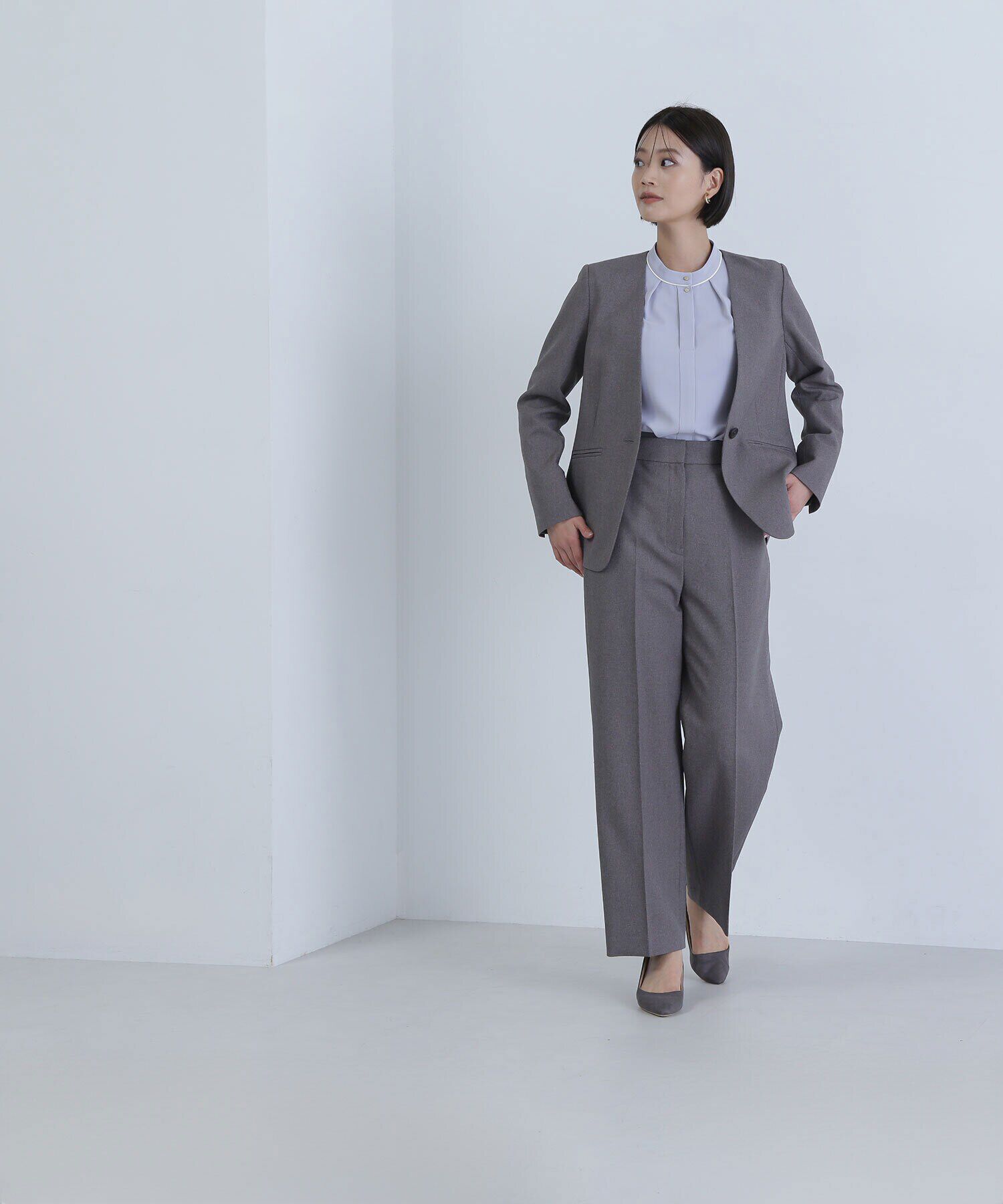  「ドライシャークスキン SET UP ストレートパンツ」|その他|グレイッシュ