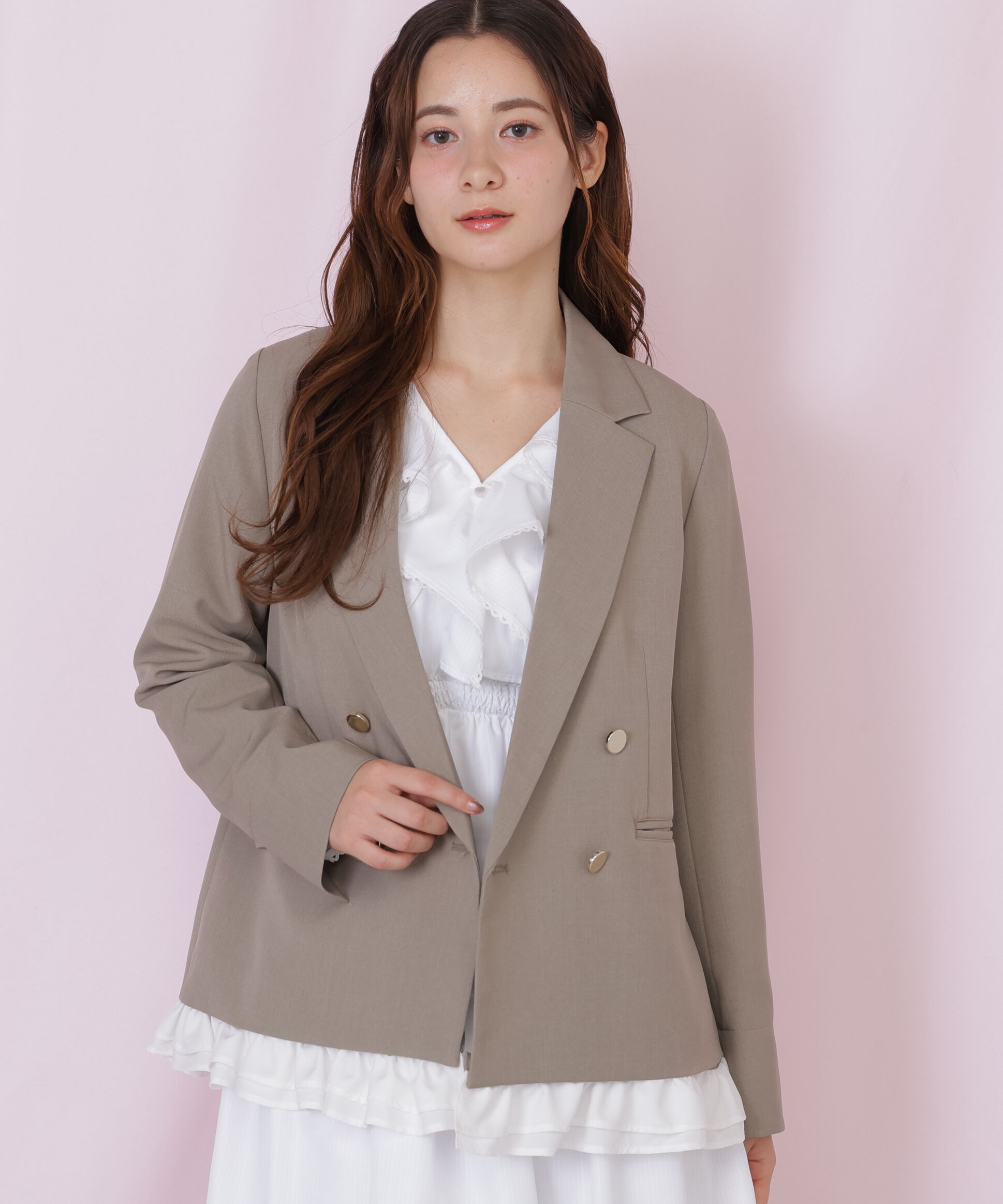  「セットアップ対応ドライタッチフリルヘムジャケット」|その他|