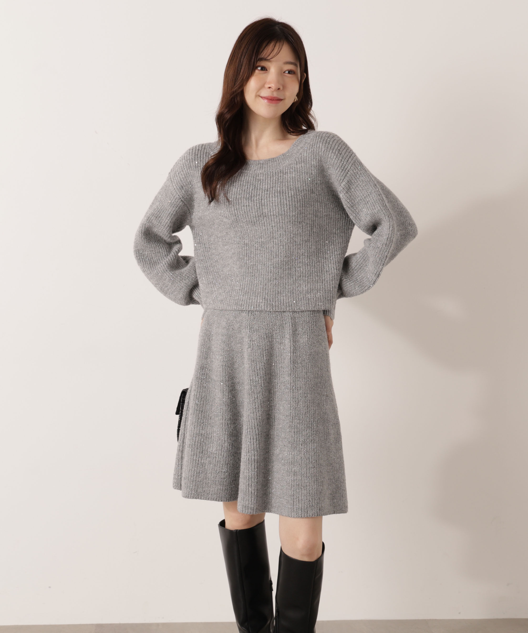 PROPORTION BODY DRESSING「片畦ミニSETUP  25AW」|ワンピース|トップグレー1