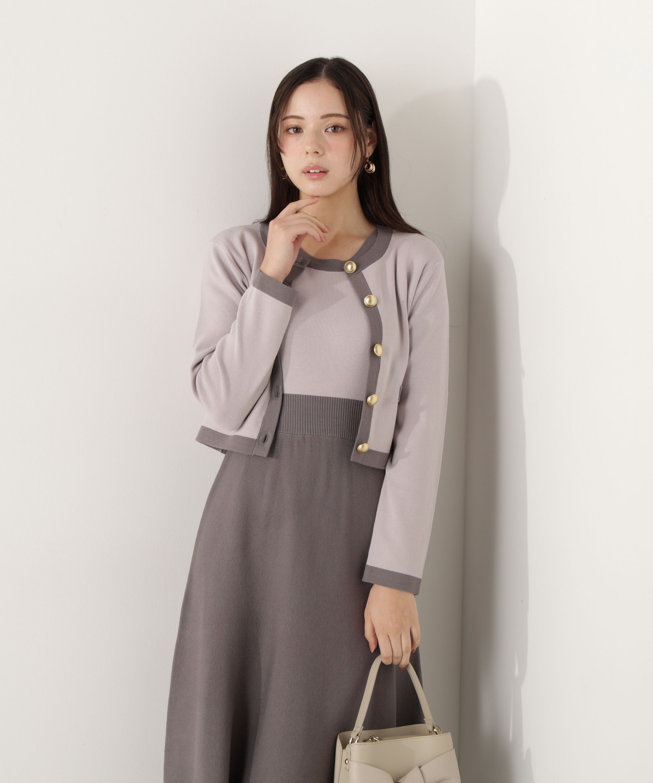 PROPORTION BODY DRESSING「バイカラーカーデセットアップ」|ワンピース|