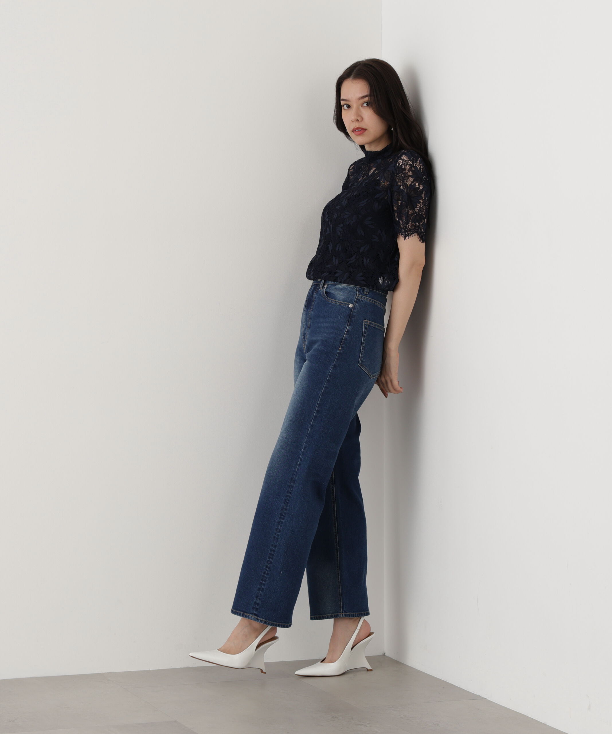  「リーフレースバックリボンブラウス」|シャツ・ブラウス|