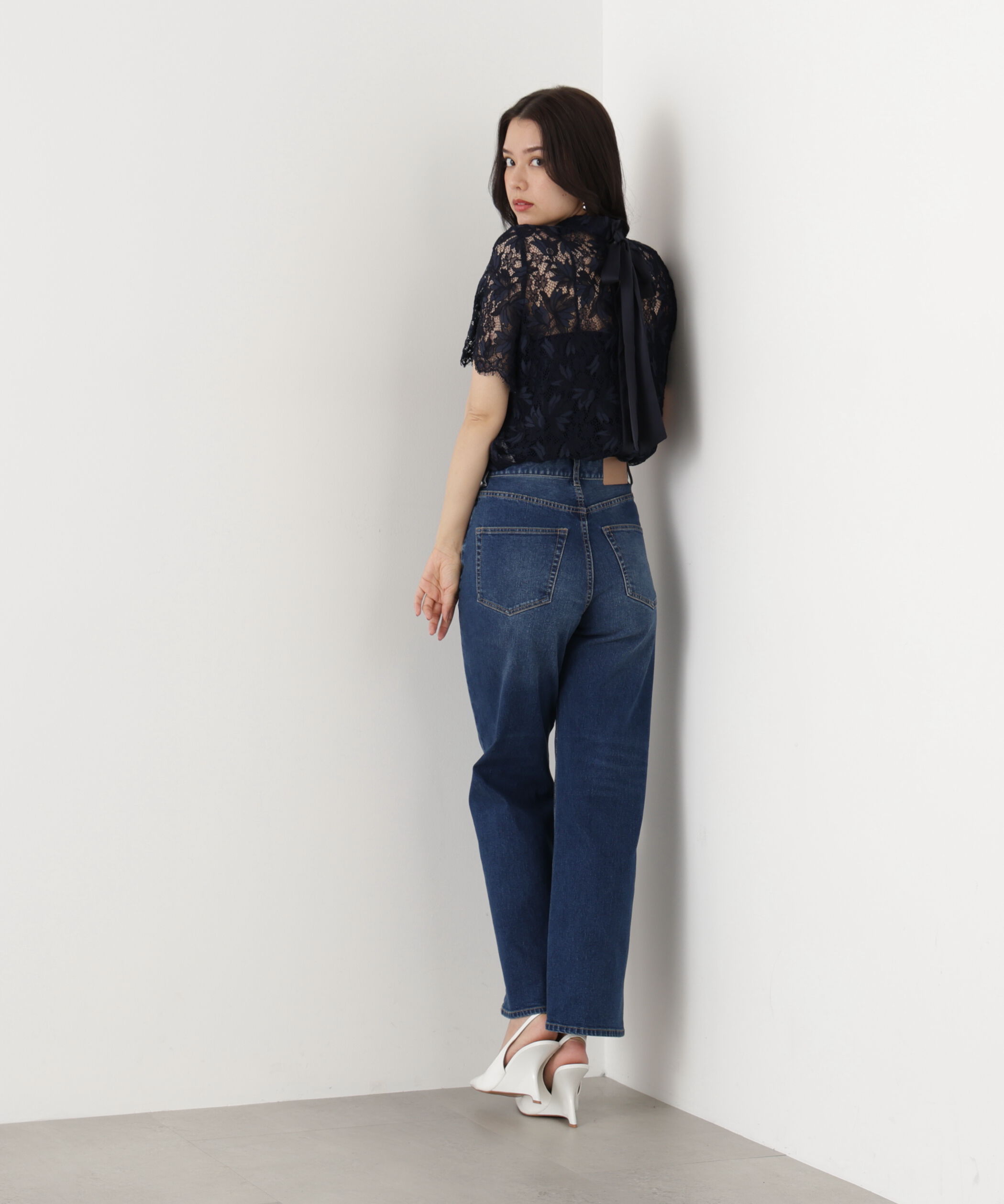  「リーフレースバックリボンブラウス」|シャツ・ブラウス|