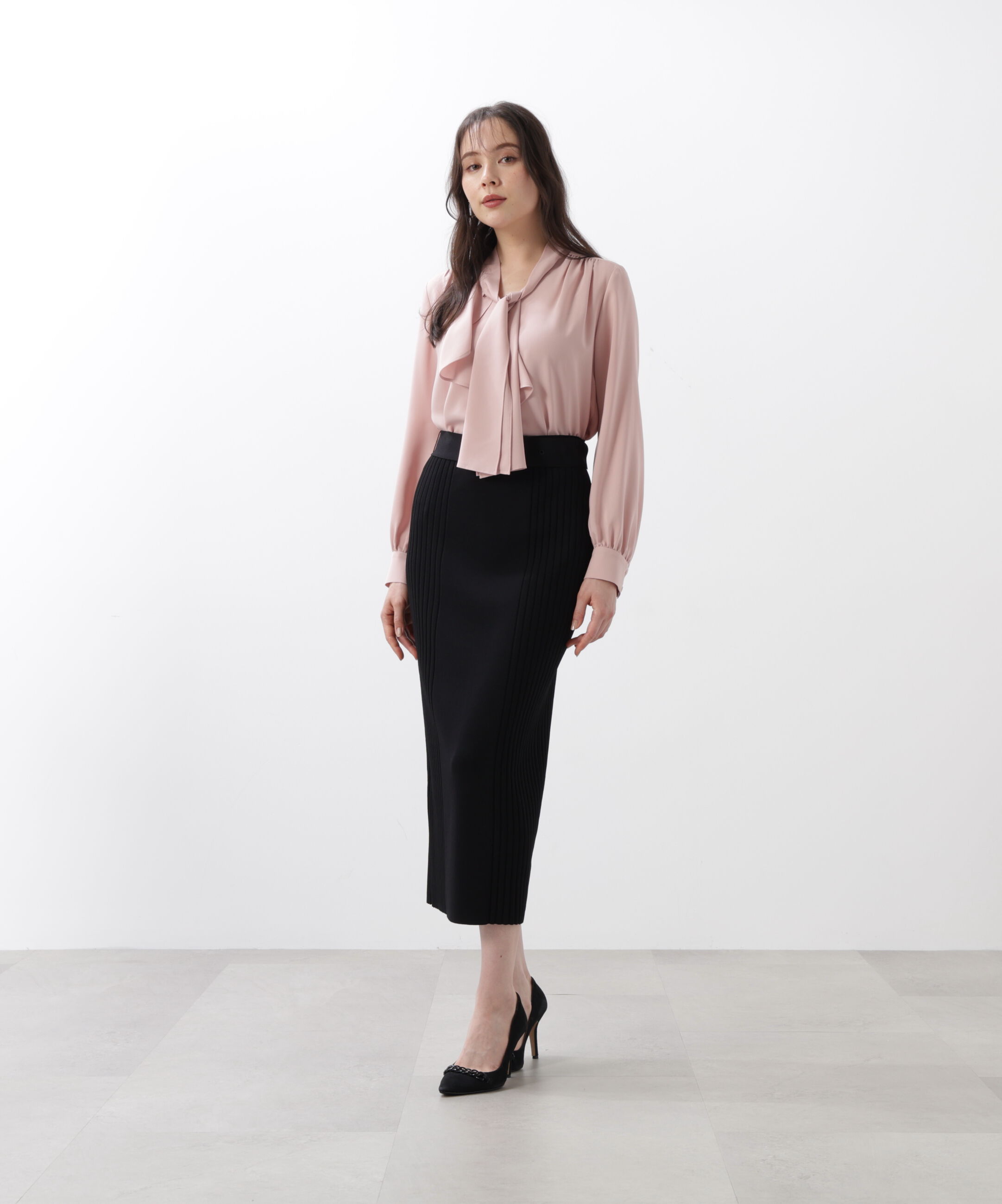  「◆ベルト付き総針ニットタイトスカート」|スカート|