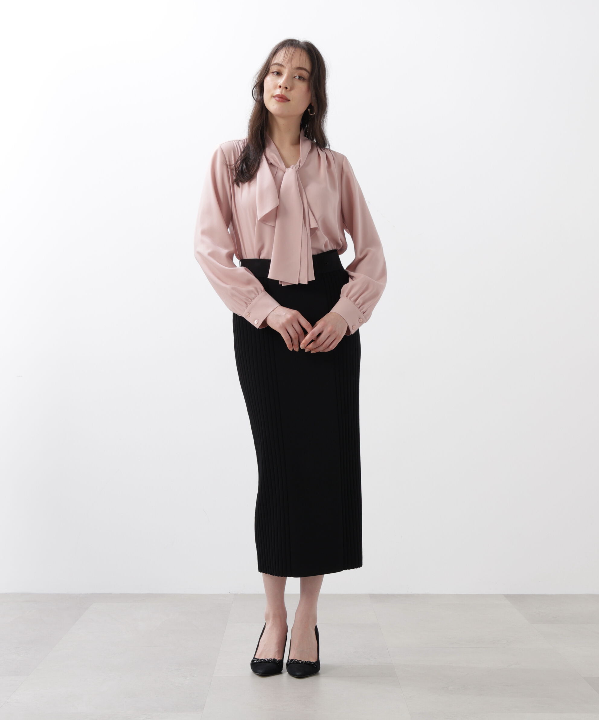  「◆ベルト付き総針ニットタイトスカート」|スカート|