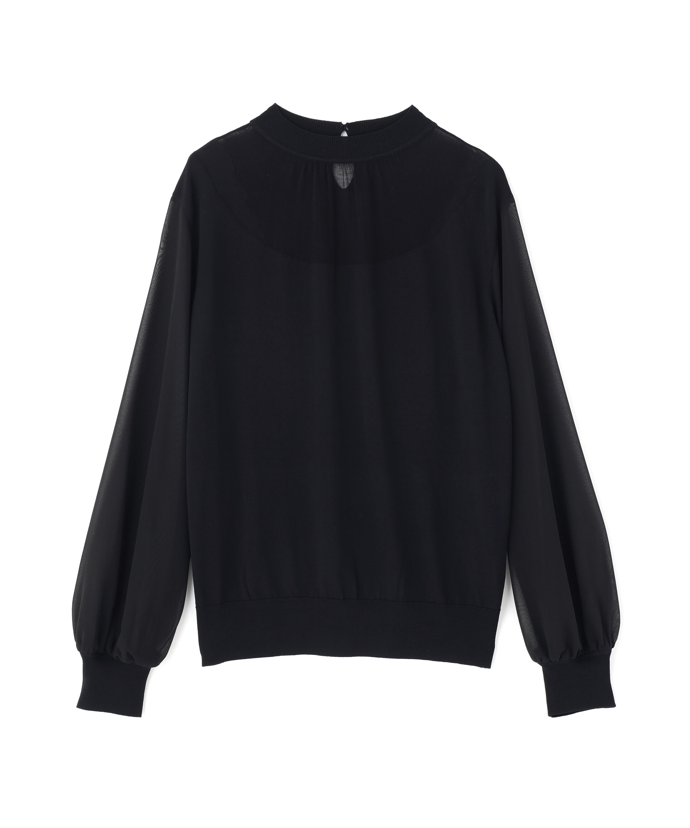  「◆ギャザーネックシフォンコンビニット」|ニット・セーター|