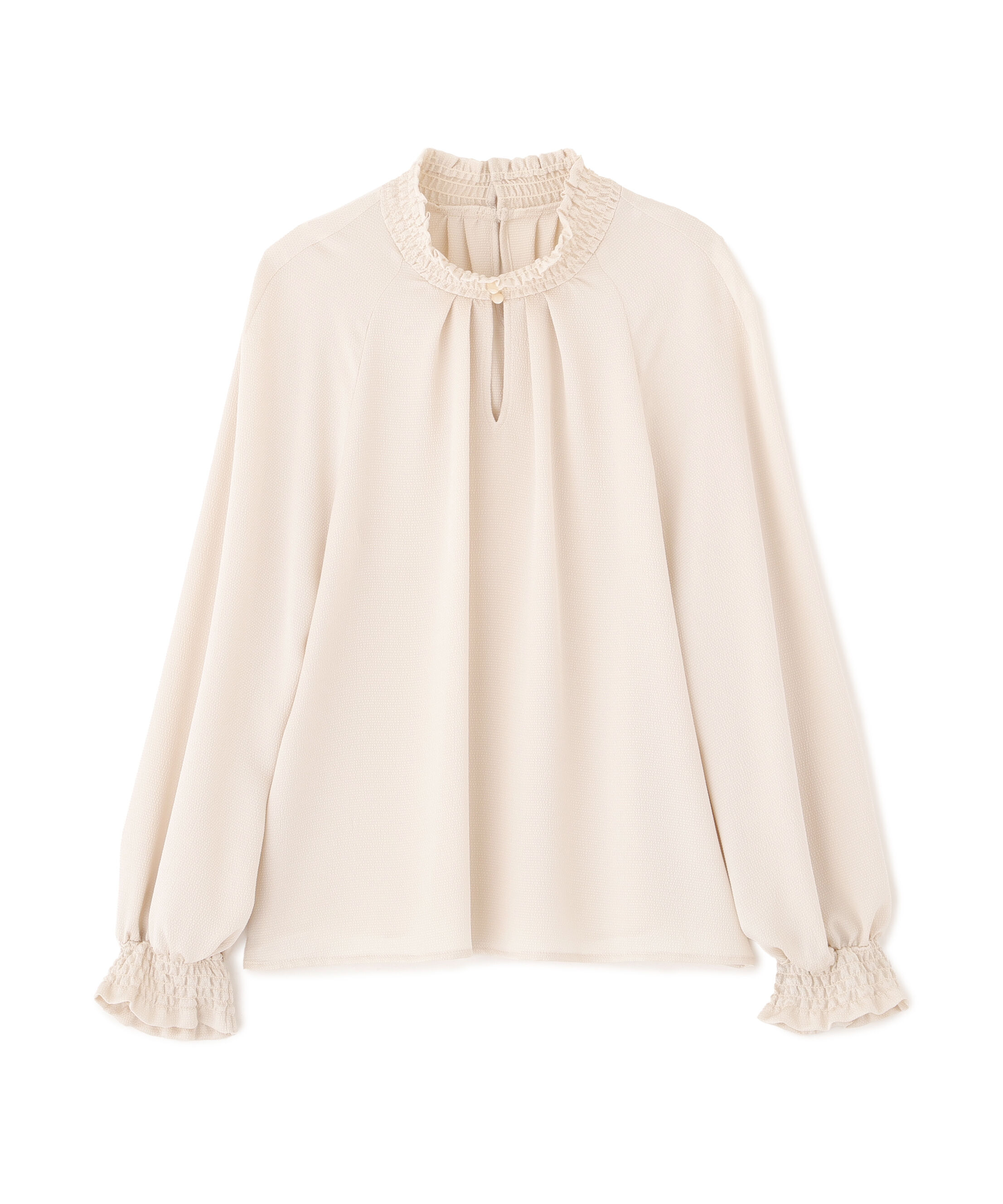  「◆シャーリングネックギャザーブラウス」|シャツ・ブラウス|