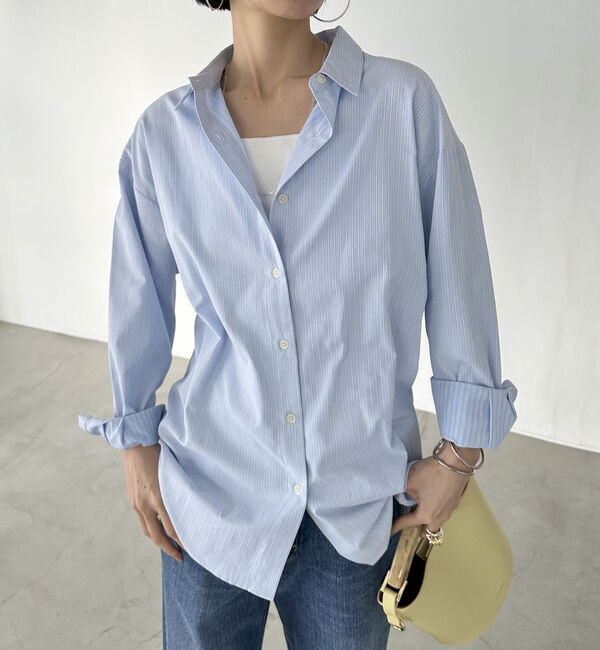 Doux archives「ストライプベーシックオーバーシャツ」|シャツ・ブラウス|SAX