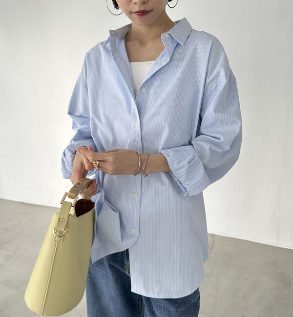 Doux archives「ストライプベーシックオーバーシャツ」|シャツ・ブラウス|