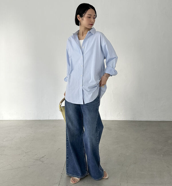 Doux archives「ストライプベーシックオーバーシャツ」|シャツ・ブラウス|