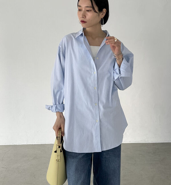 Doux archives「ストライプベーシックオーバーシャツ」|シャツ・ブラウス|