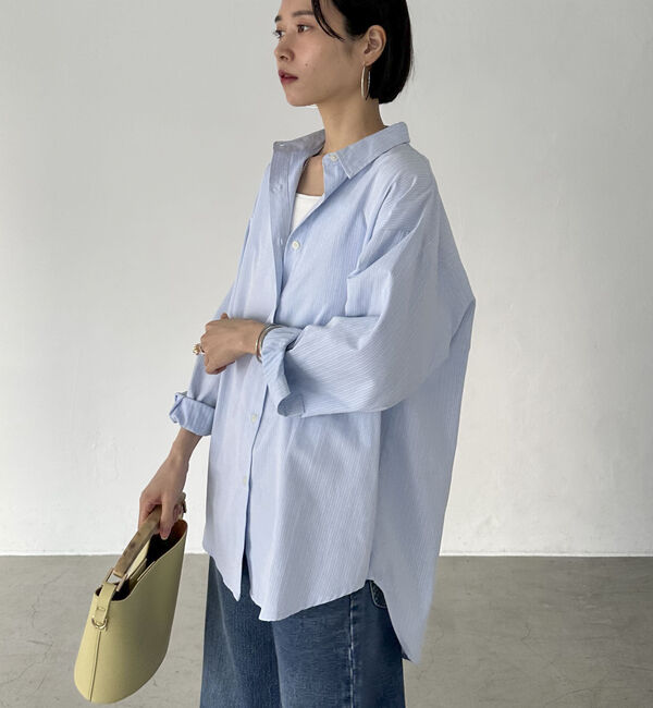 Doux archives「ストライプベーシックオーバーシャツ」|シャツ・ブラウス|