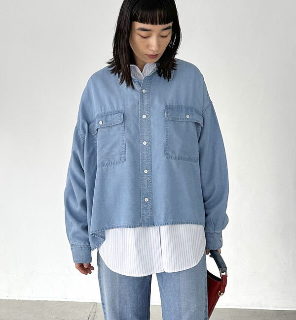 Doux archives「ストライプベーシックオーバーシャツ」|シャツ・ブラウス|