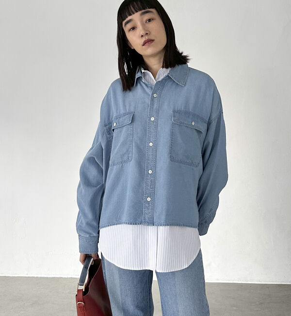 Doux archives「ストライプベーシックオーバーシャツ」|シャツ・ブラウス|