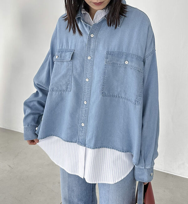 Doux archives「ストライプベーシックオーバーシャツ」|シャツ・ブラウス|