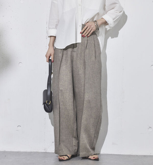 Doux archives「ラメリネンパンツ」|チノ|CHARCOAL GRAY