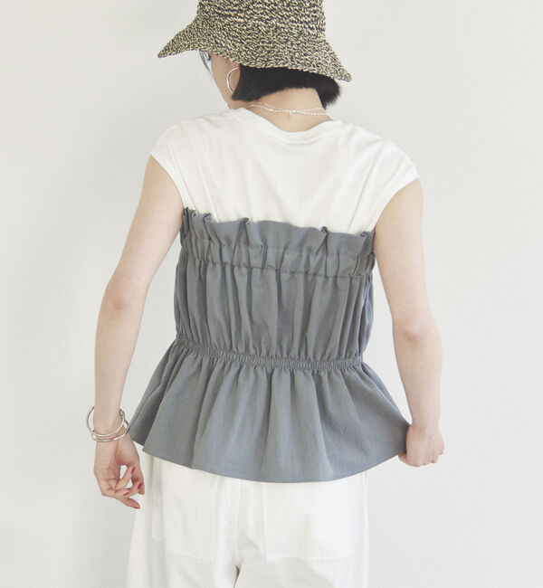 Doux archives「カットドッキングギャザートップス」|Tシャツ・カットソー|