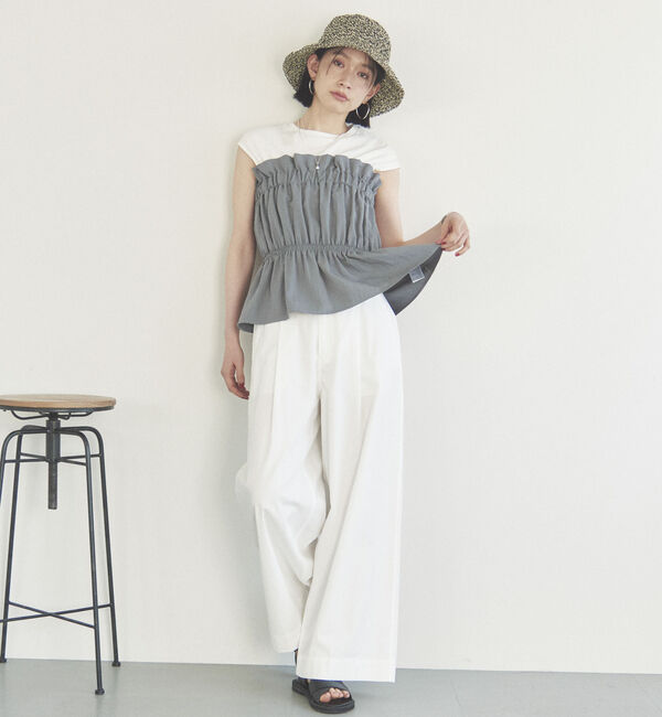 Doux archives「カットドッキングギャザートップス」|Tシャツ・カットソー|