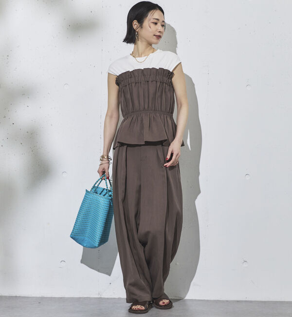 Doux archives「カットドッキングギャザートップス」|Tシャツ・カットソー|