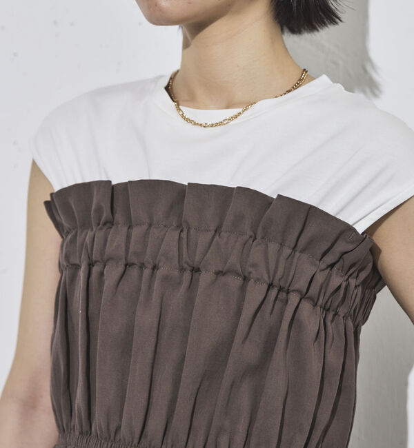 Doux archives「カットドッキングギャザートップス」|Tシャツ・カットソー|