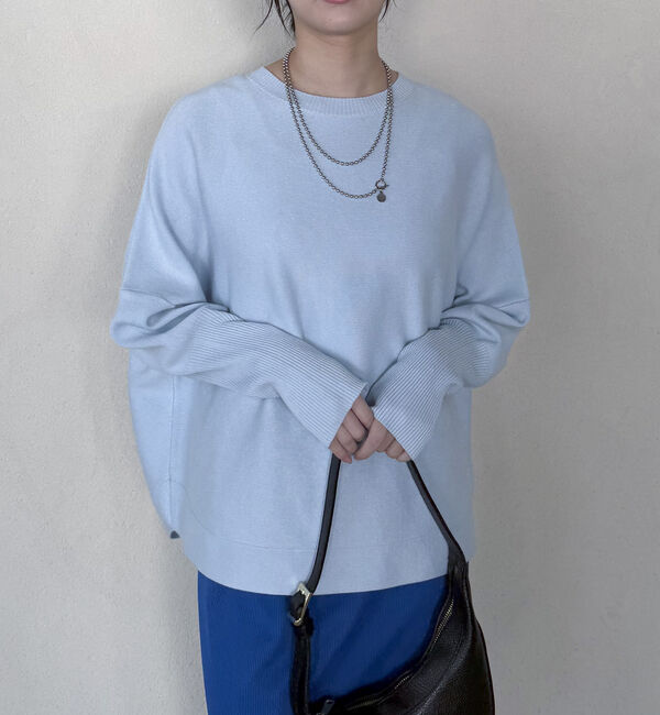 Doux archives「ロングリブドルマンプルオーバー」|ニット・セーター|SAX