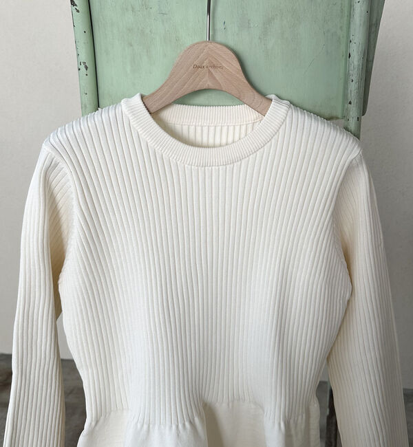 Doux archives「ワイドリブペプラムニットプルオーバー」|ニット・セーター|