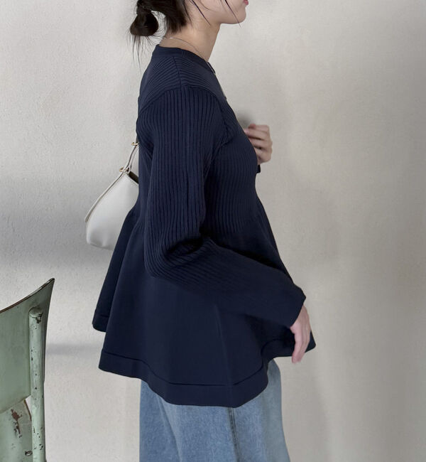 Doux archives「ワイドリブペプラムニットプルオーバー」|ニット・セーター|