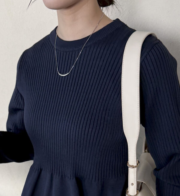 Doux archives「ワイドリブペプラムニットプルオーバー」|ニット・セーター|