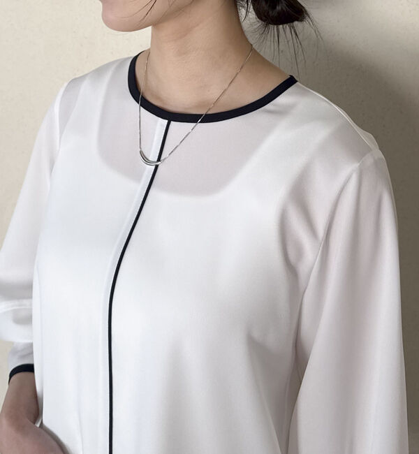 Doux archives「ジョーゼット配色パイピングブラウス」|シャツ・ブラウス|