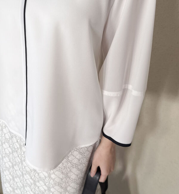 Doux archives「ジョーゼット配色パイピングブラウス」|シャツ・ブラウス|