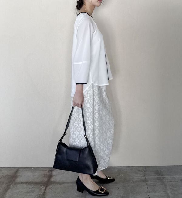 Doux archives「ジョーゼット配色パイピングブラウス」|シャツ・ブラウス|