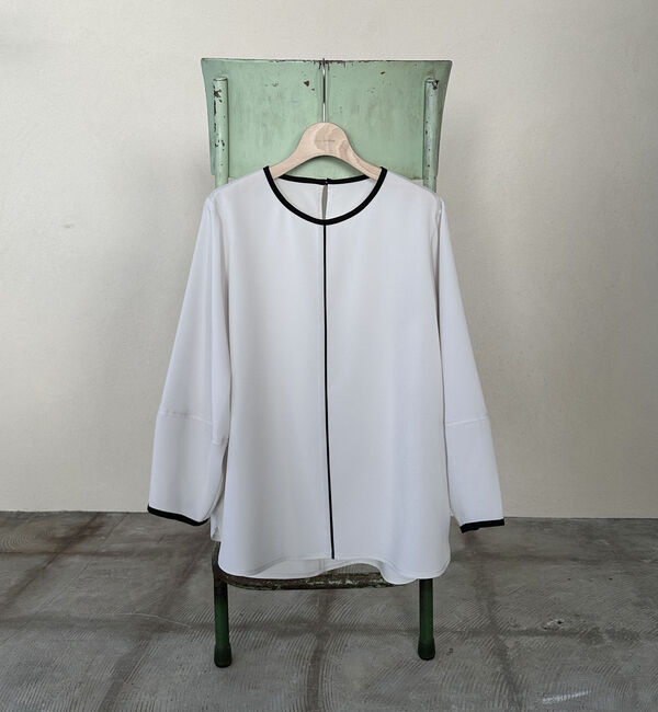 Doux archives「ジョーゼット配色パイピングブラウス」|シャツ・ブラウス|