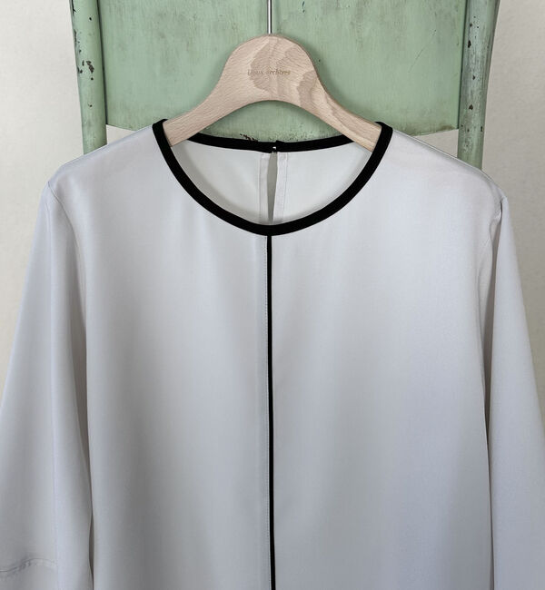 Doux archives「ジョーゼット配色パイピングブラウス」|シャツ・ブラウス|