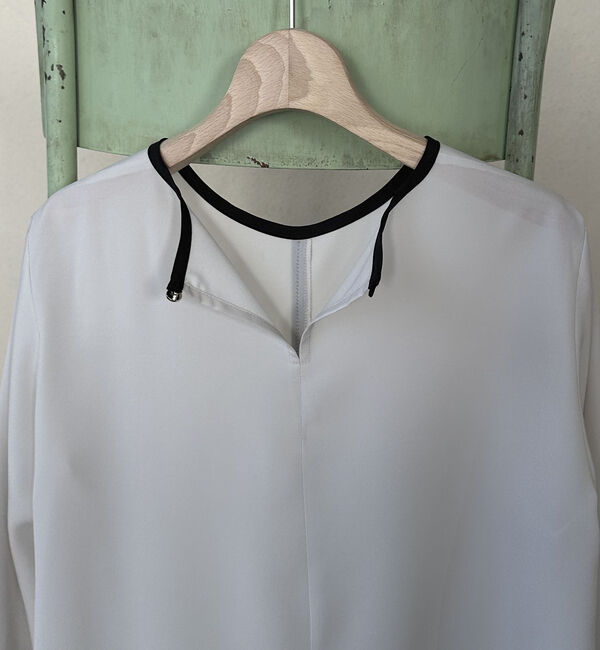 Doux archives「ジョーゼット配色パイピングブラウス」|シャツ・ブラウス|