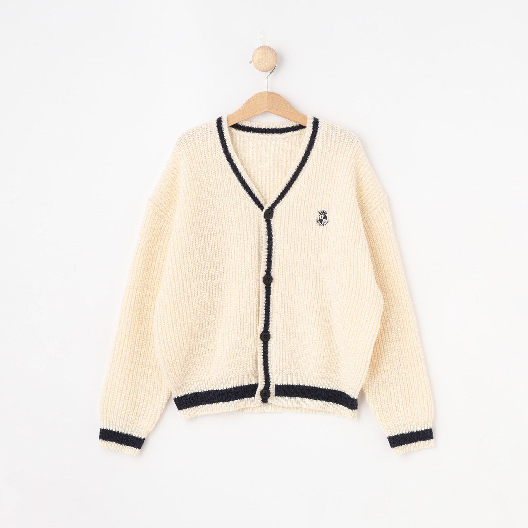 SHOO･LA･RUE「【100-140cm/プチセレ】ラインニットカーディガン」|カーディガン|