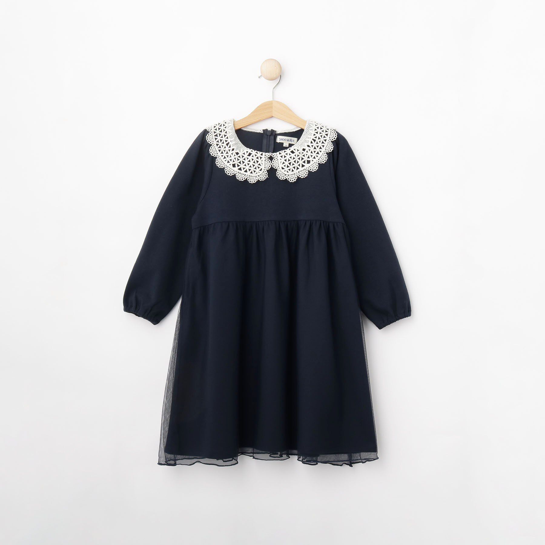 SHOO･LA･RUE「【110-140cm/プチセレ】チュールドッキングワンピース」|ワンピース|ネイビー(093)