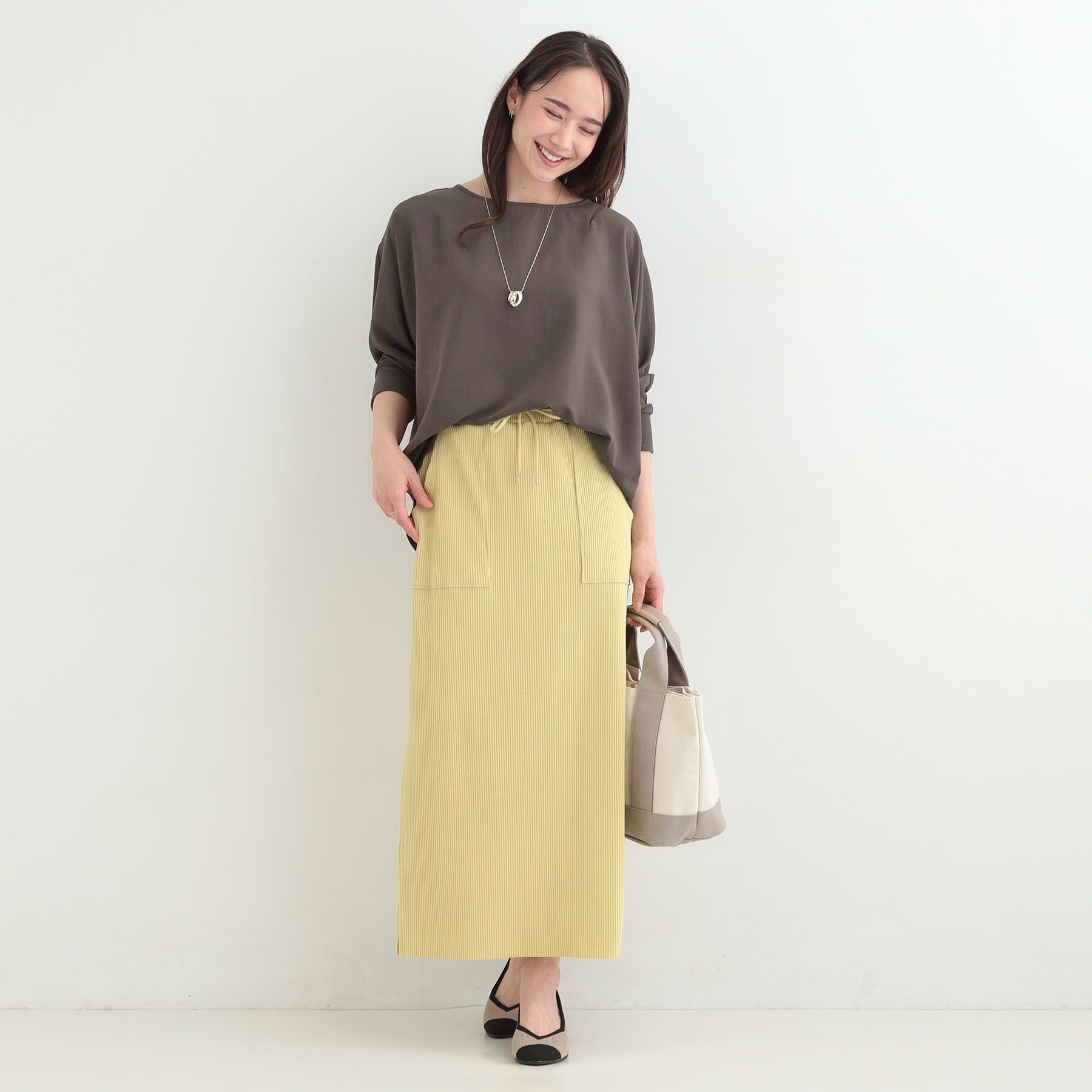 SHOO･LA･RUE「【着丈選べる/体型カバー】さらさらとろん ドルマンブラウス」|シャツ・ブラウス|