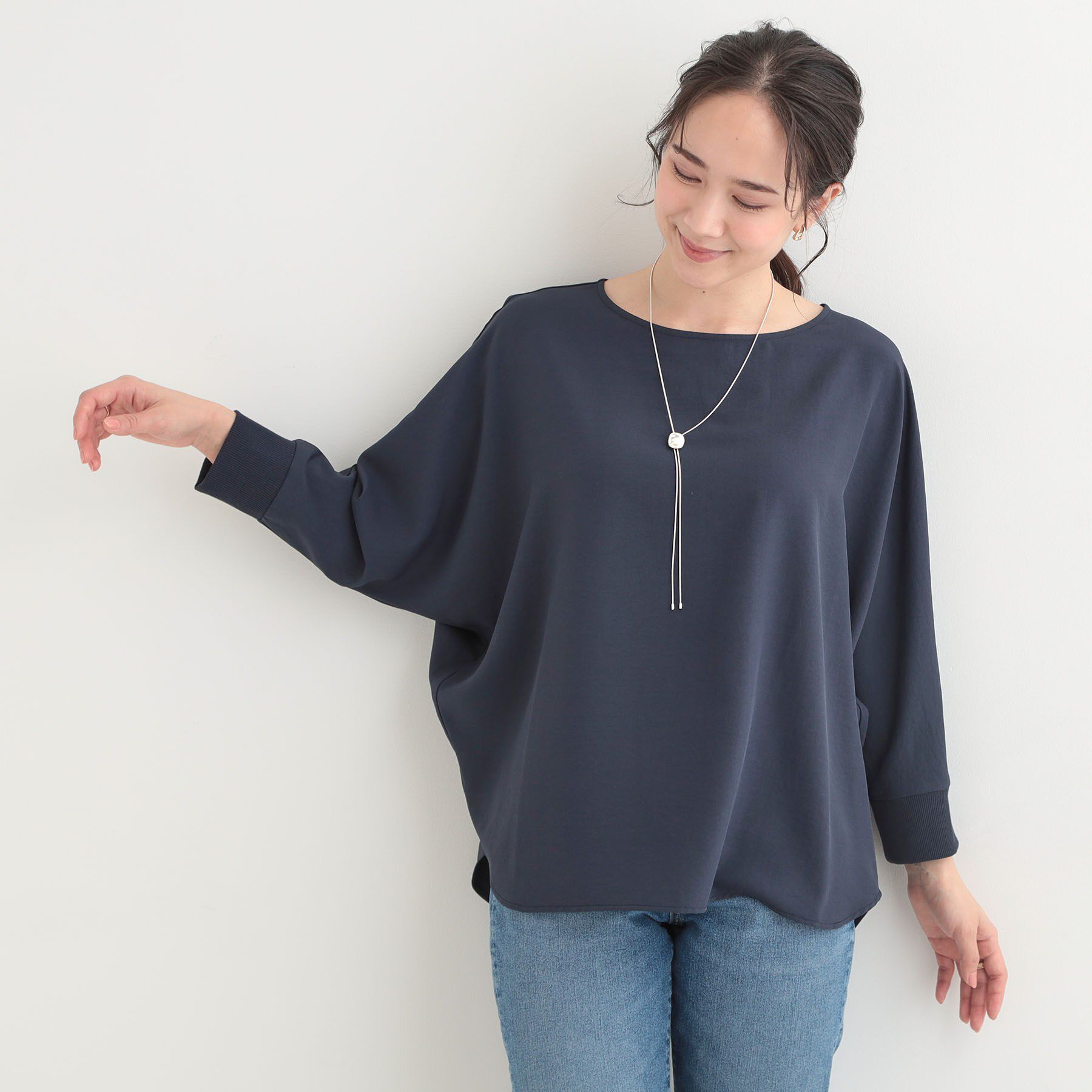 SHOO･LA･RUE「【着丈選べる/体型カバー】さらさらとろん ドルマンブラウス」|シャツ・ブラウス|