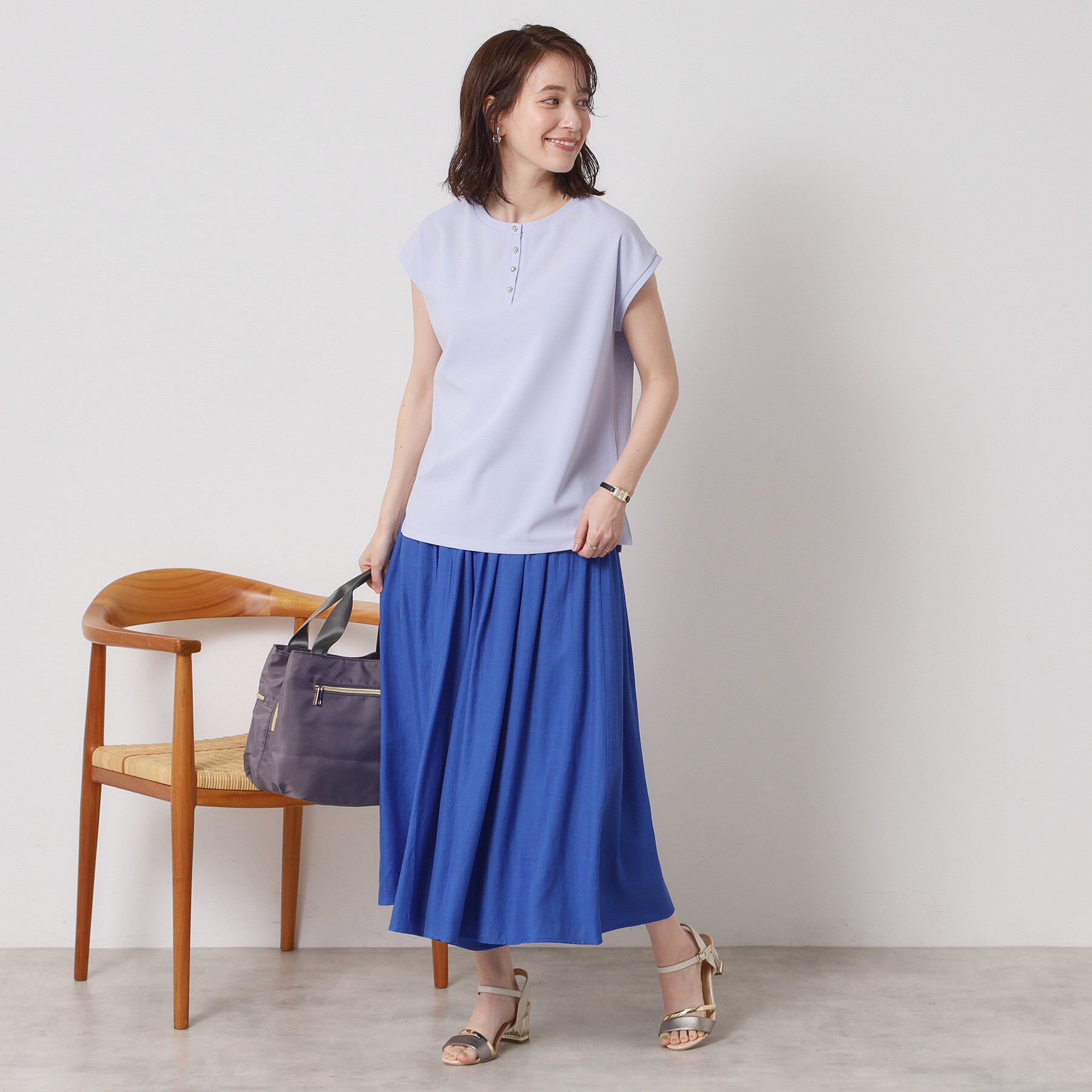 ITS&rsquo;DEMO「【さらりタッチ／ウエストゴム／手洗い可】強撚スラブスカーチョ」|その他|