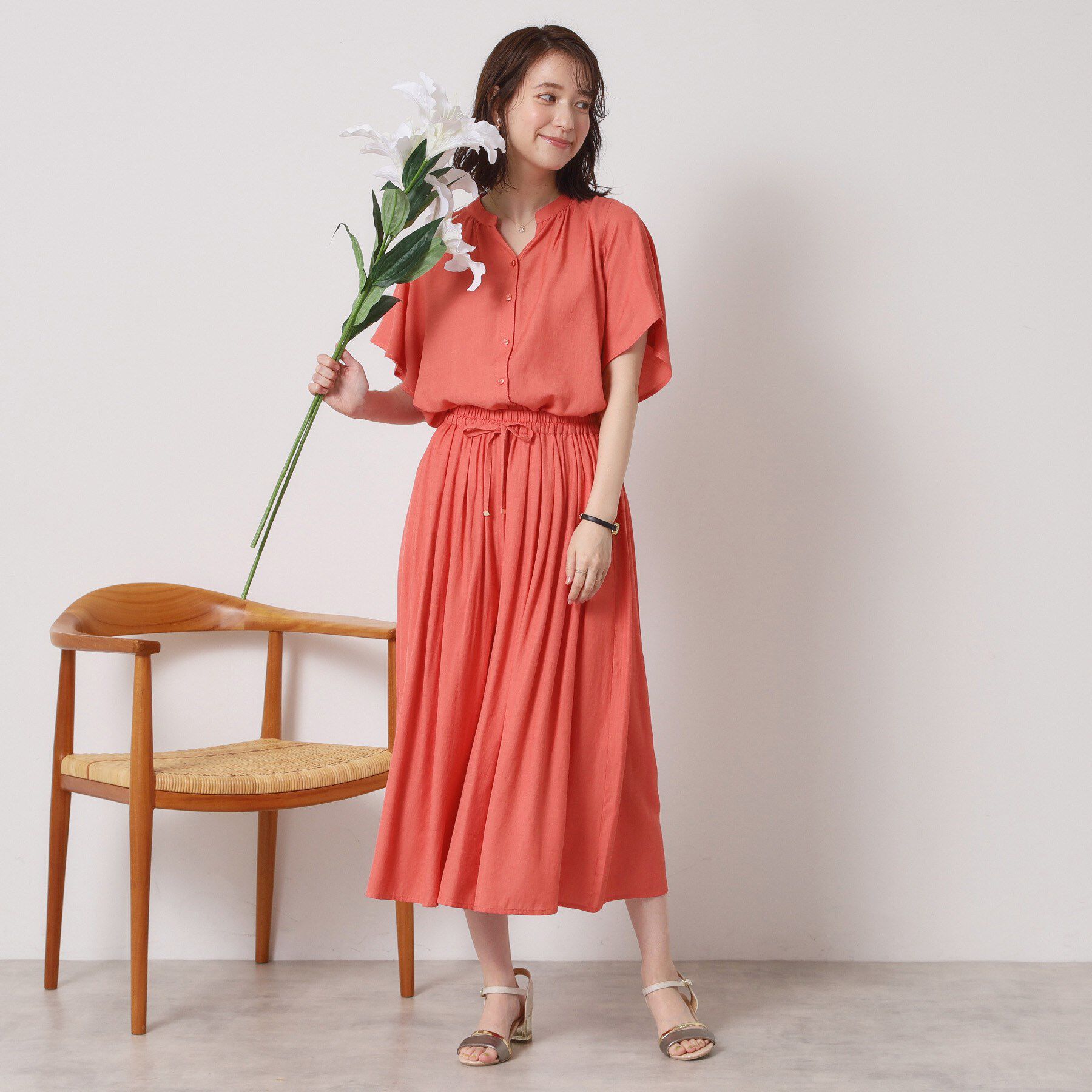 ITS&rsquo;DEMO「【さらりタッチ／ウエストゴム／手洗い可】強撚スラブスカーチョ」|その他|