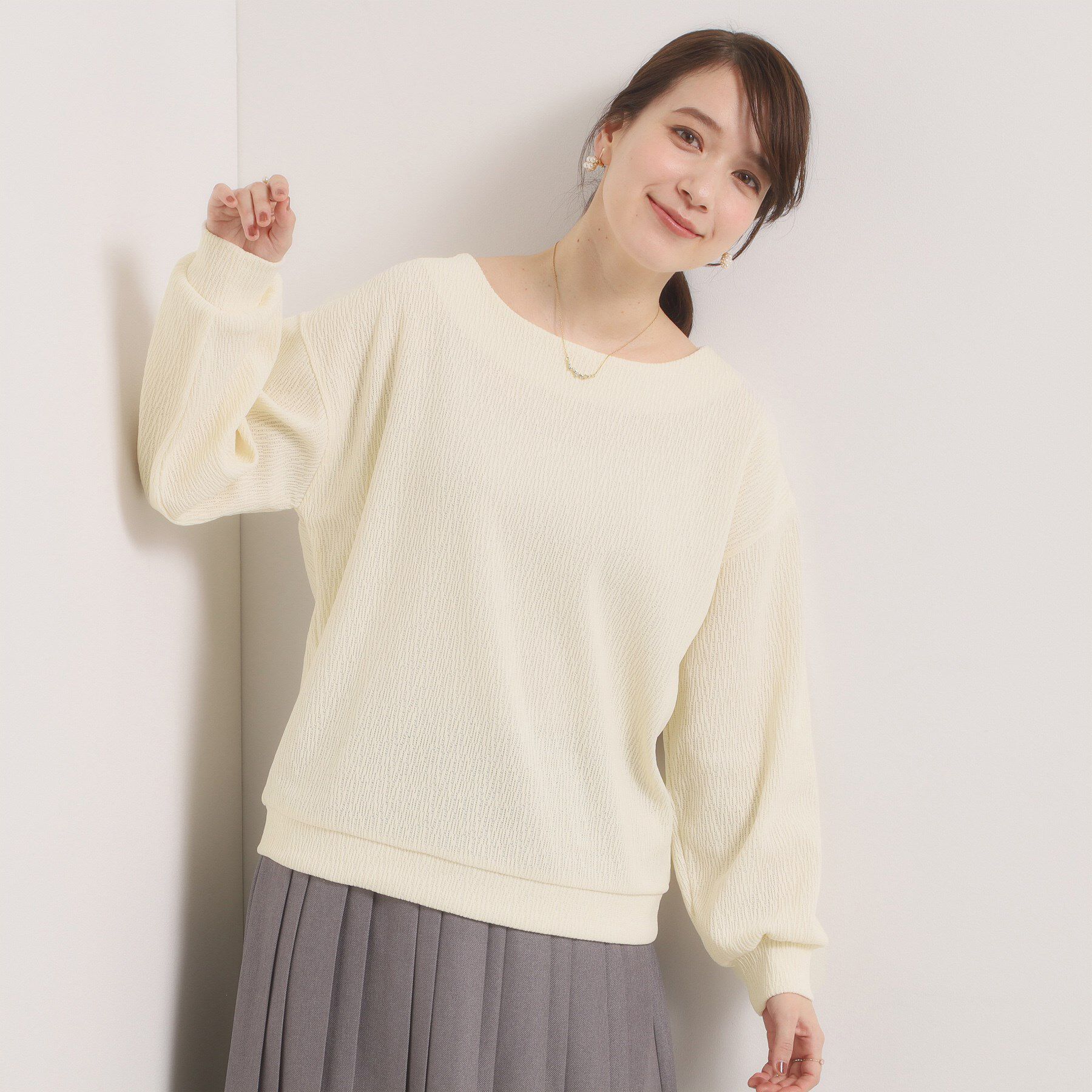 ITS&rsquo;DEMO「【洗濯機OK】ウェーブモールプルオーバー」|Tシャツ・カットソー|