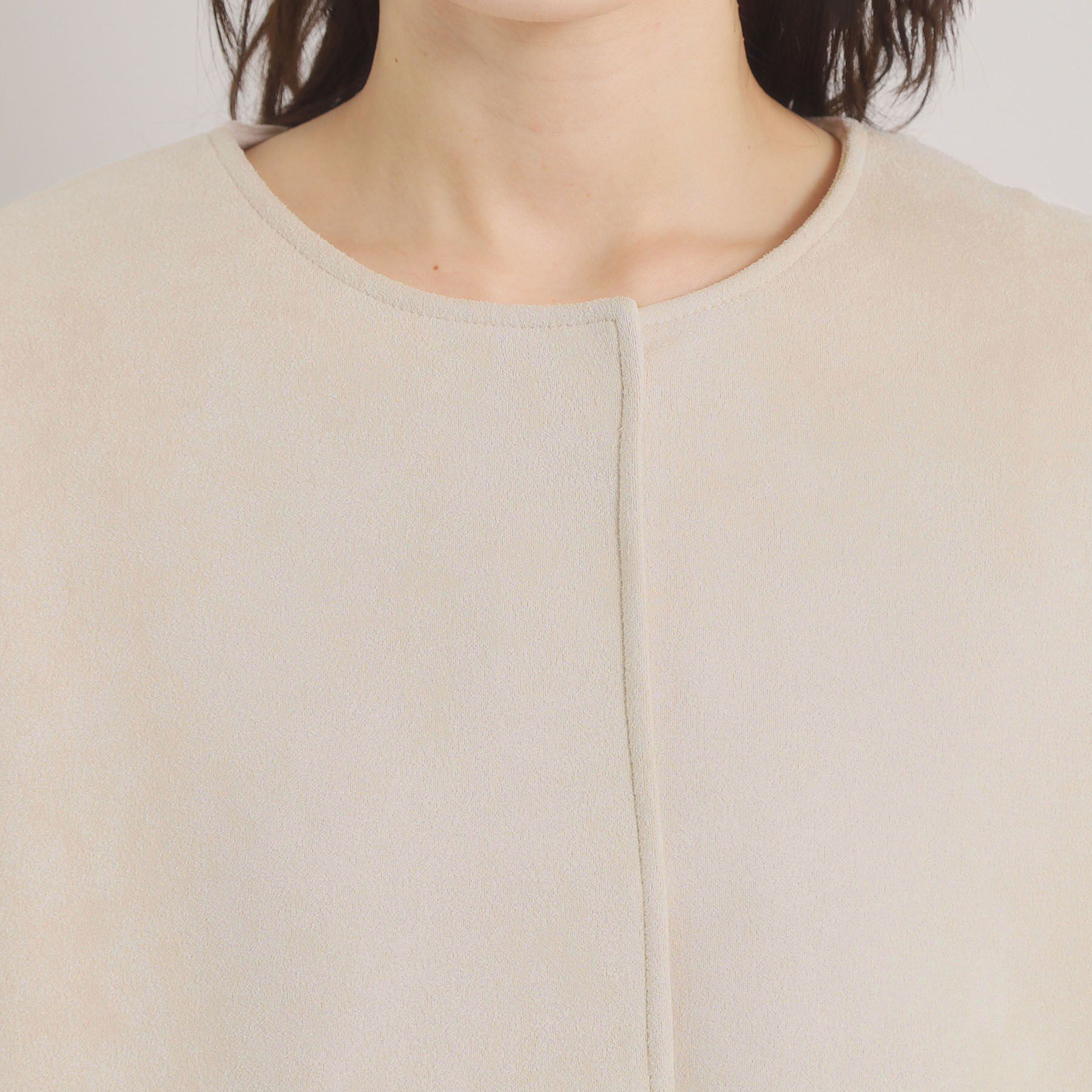 ITS&rsquo;DEMO「カットスエードコート」|ノーカラーコート|