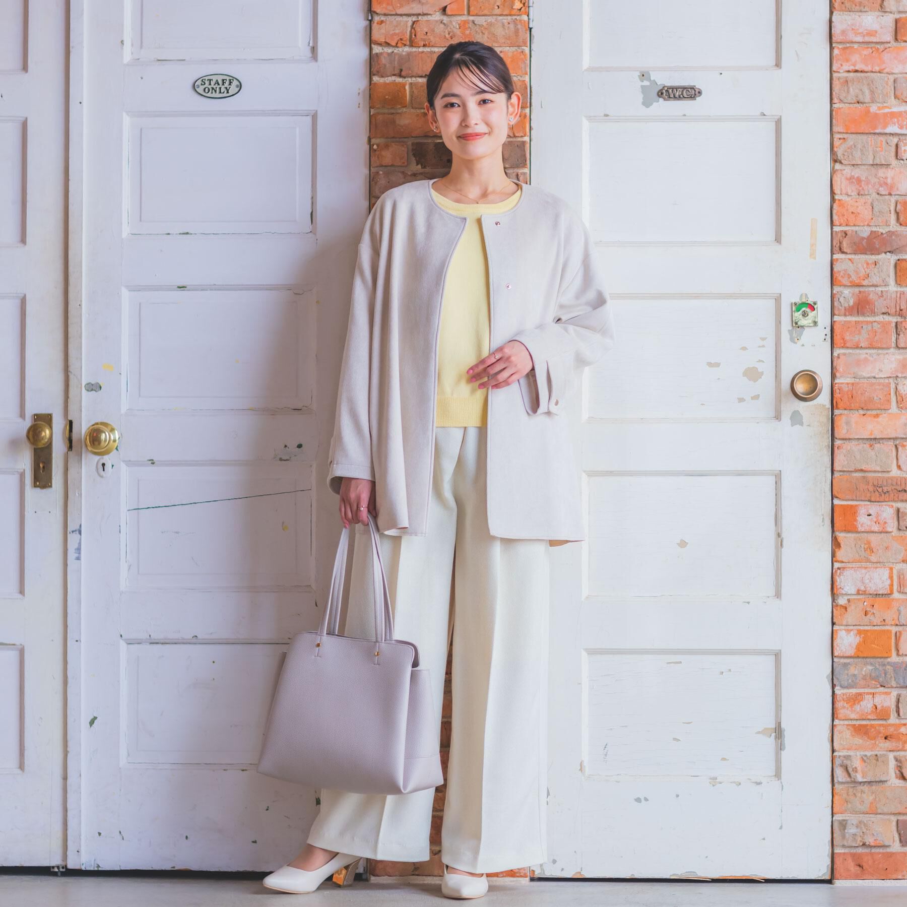 ITS&rsquo;DEMO「カットスエードコート」|ノーカラーコート|