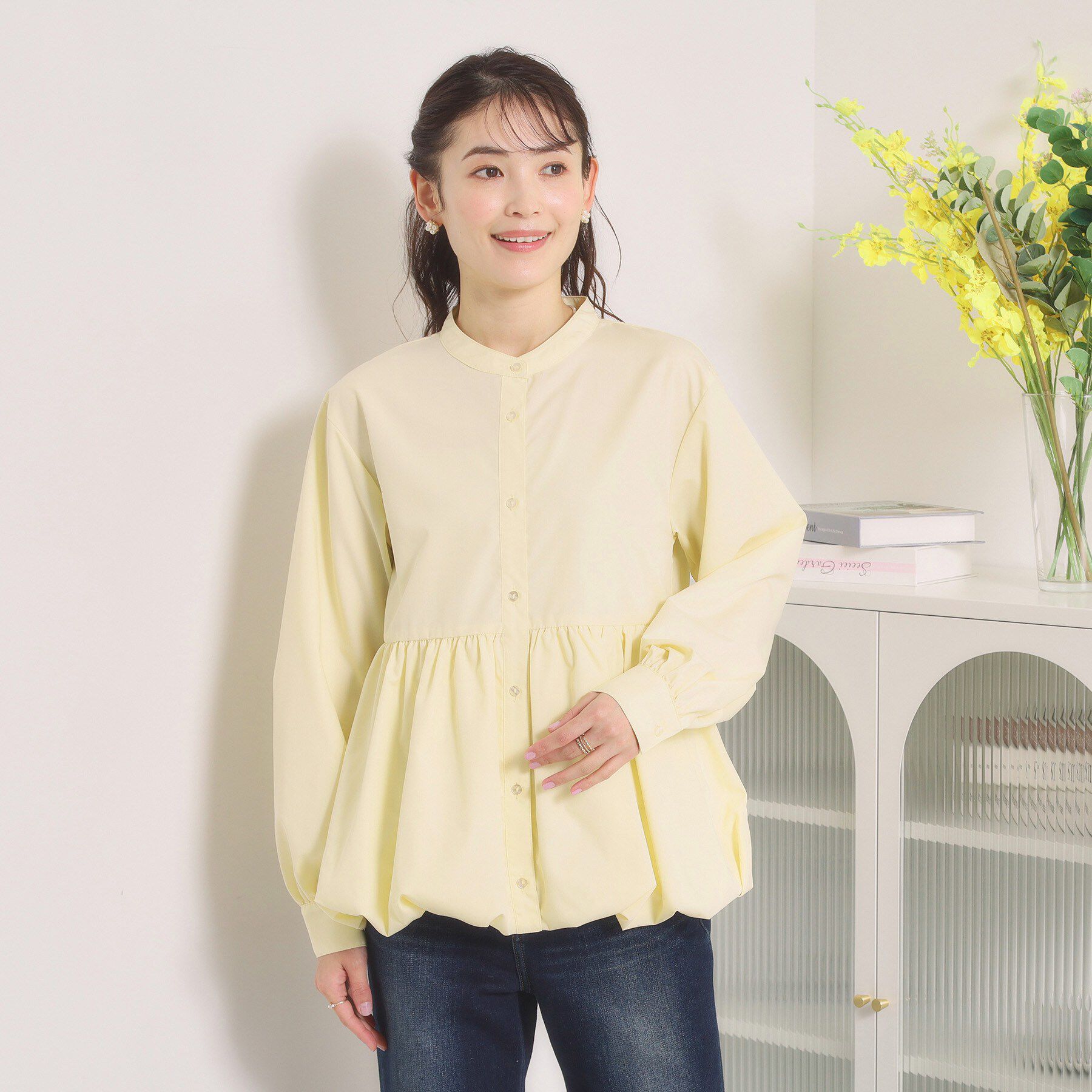 ITS&rsquo;DEMO「【洗濯機OK】バルーンヘムブラウス」|シャツ・ブラウス|