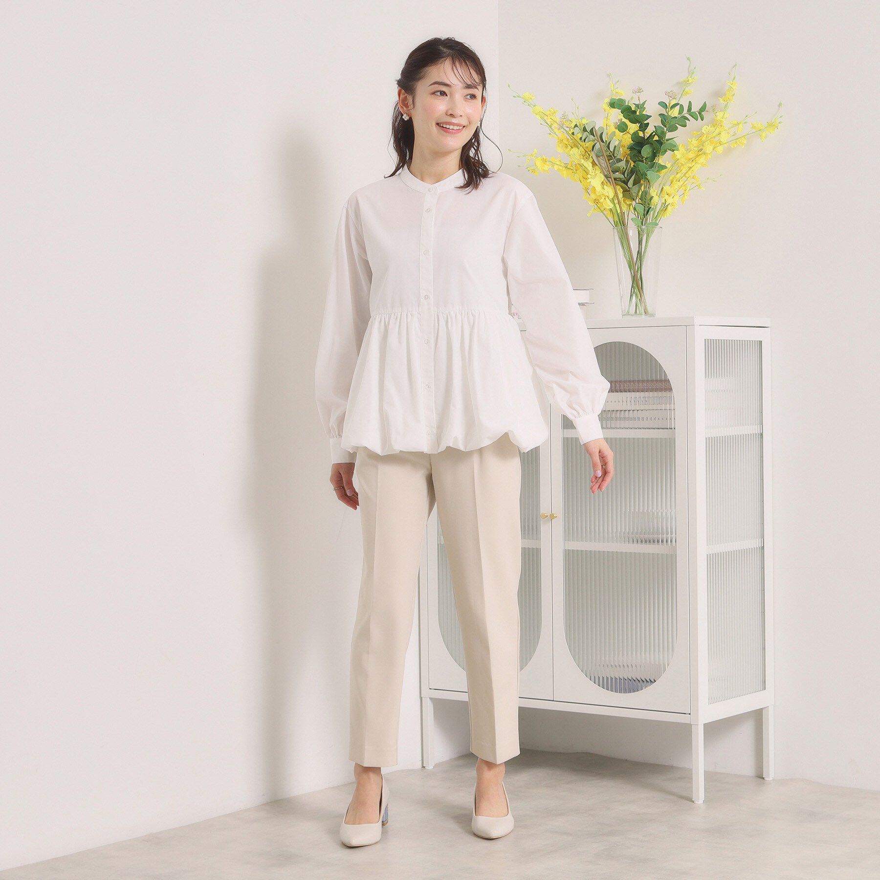 ITS&rsquo;DEMO「【洗濯機OK】バルーンヘムブラウス」|シャツ・ブラウス|