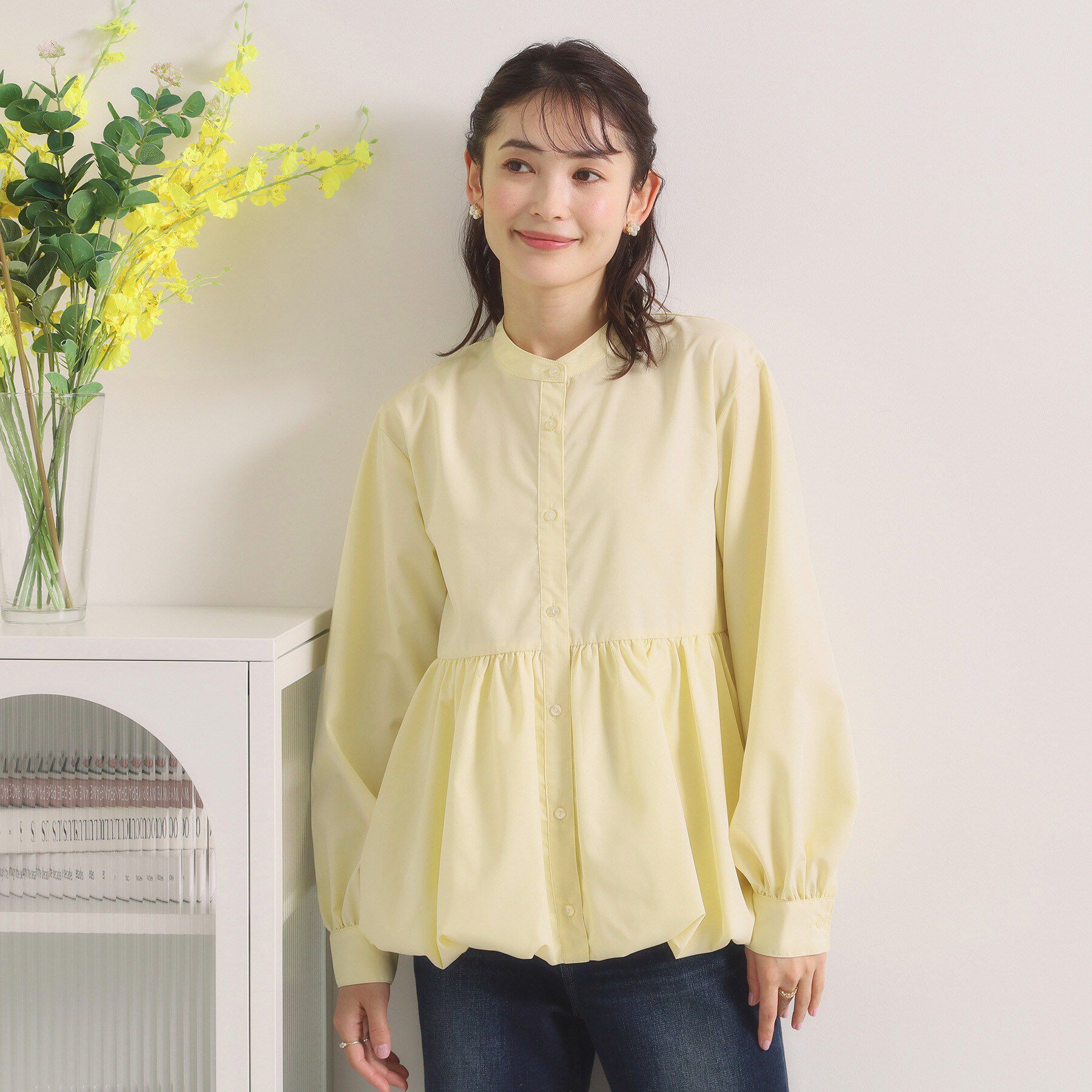 ITS&rsquo;DEMO「【洗濯機OK】バルーンヘムブラウス」|シャツ・ブラウス|ライトイエロー(03