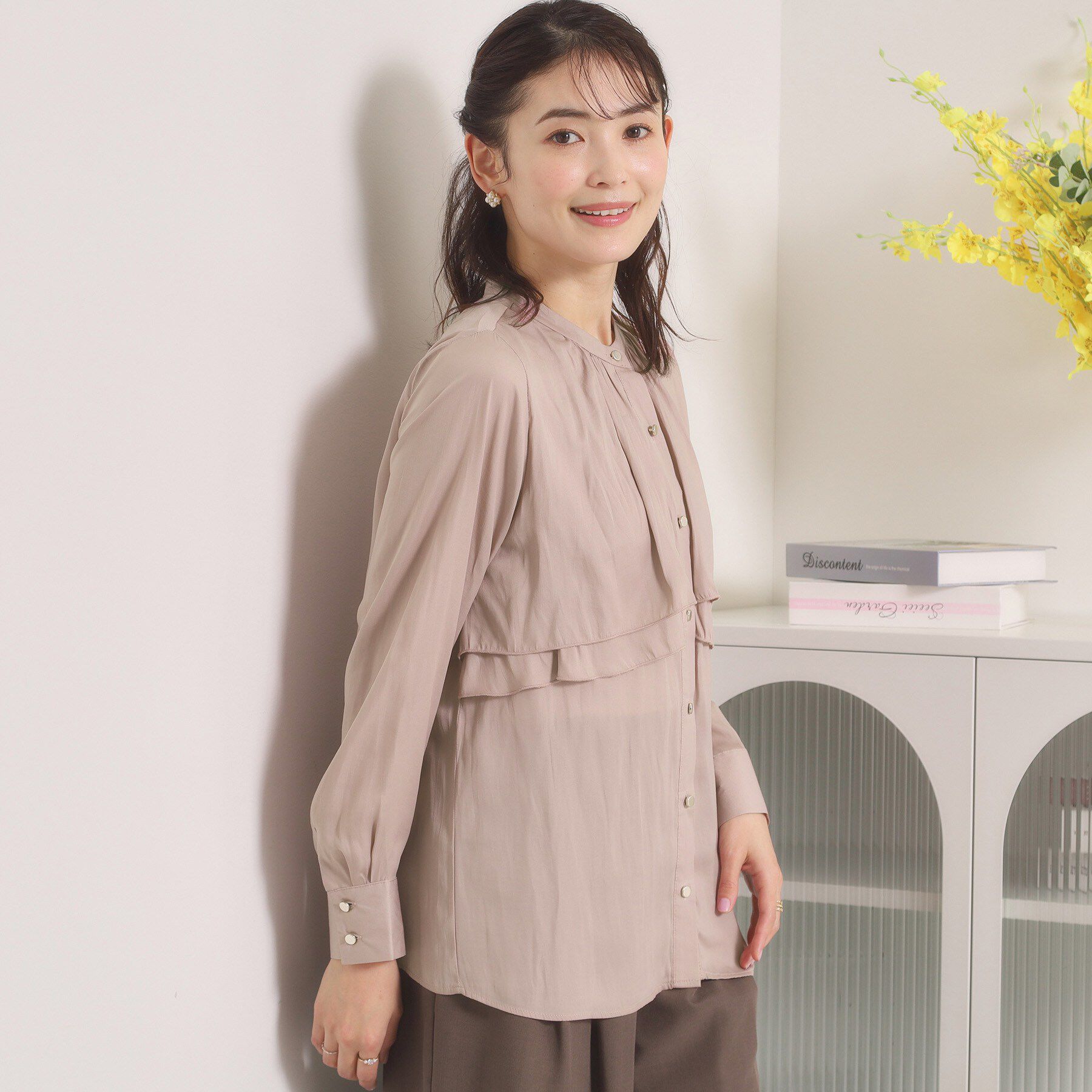 ITS&rsquo;DEMO「【手洗い可】サテンティアードブラウス」|シャツ・ブラウス|