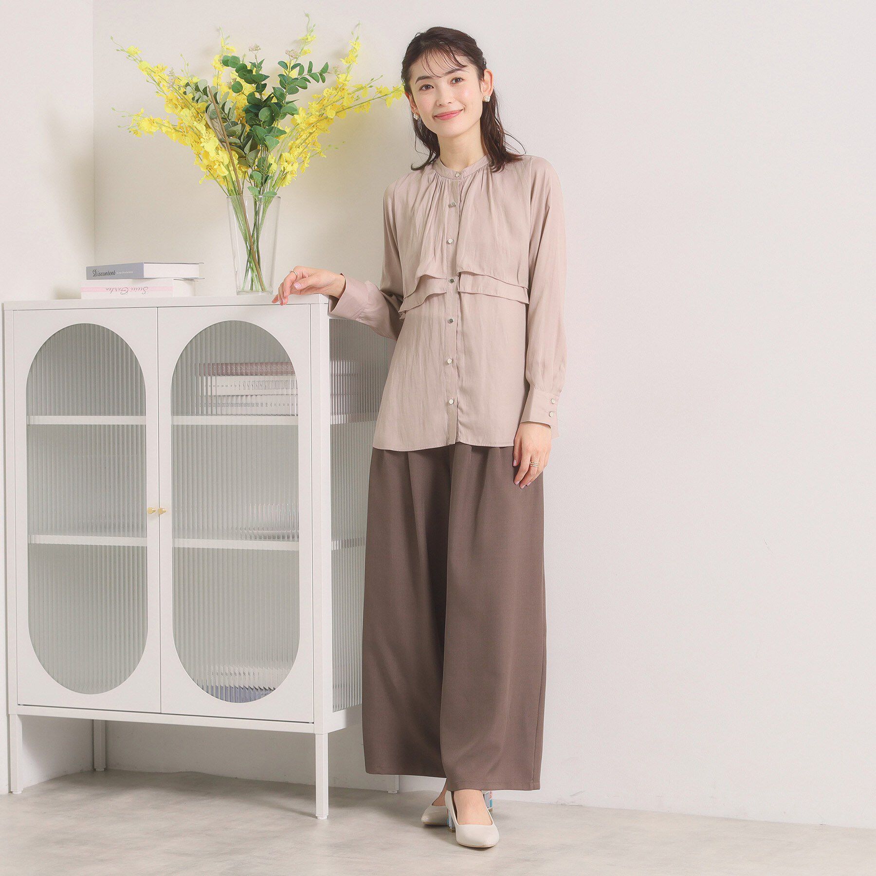 ITS&rsquo;DEMO「【手洗い可】サテンティアードブラウス」|シャツ・ブラウス|