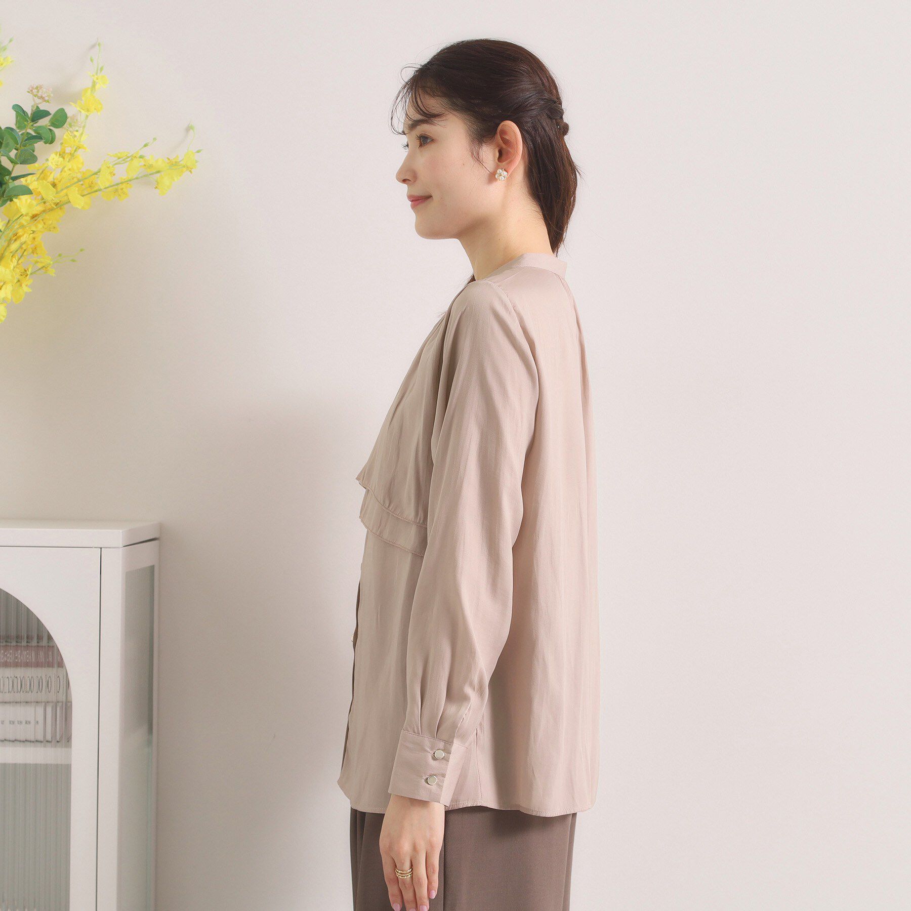 ITS&rsquo;DEMO「【手洗い可】サテンティアードブラウス」|シャツ・ブラウス|