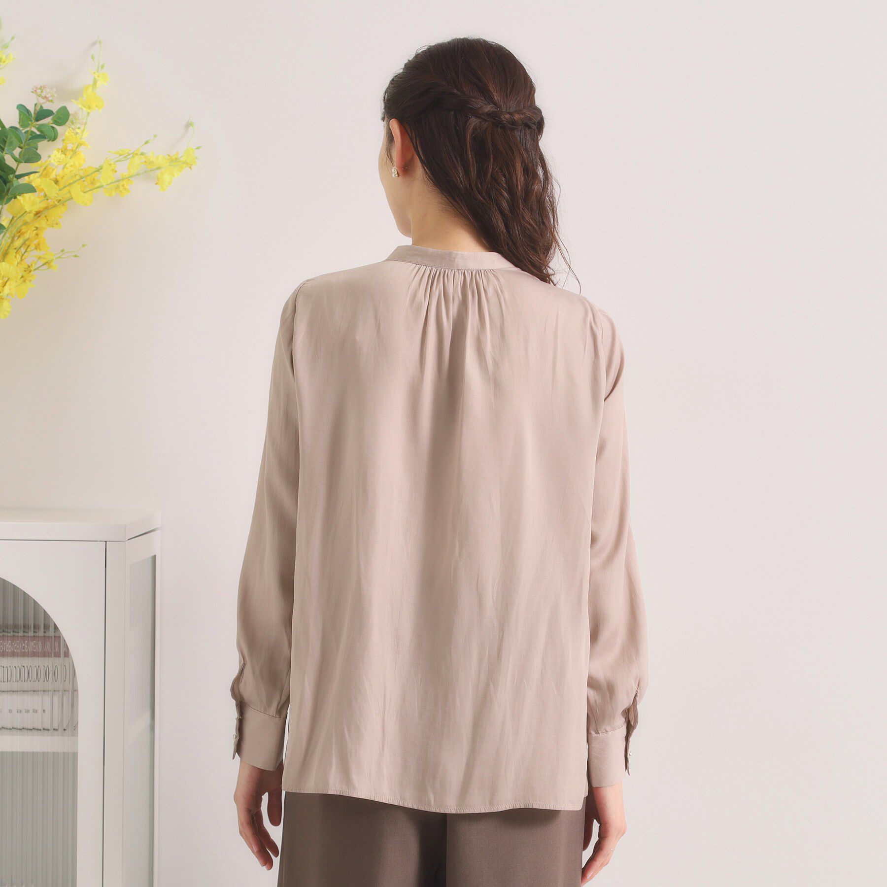 ITS&rsquo;DEMO「【手洗い可】サテンティアードブラウス」|シャツ・ブラウス|