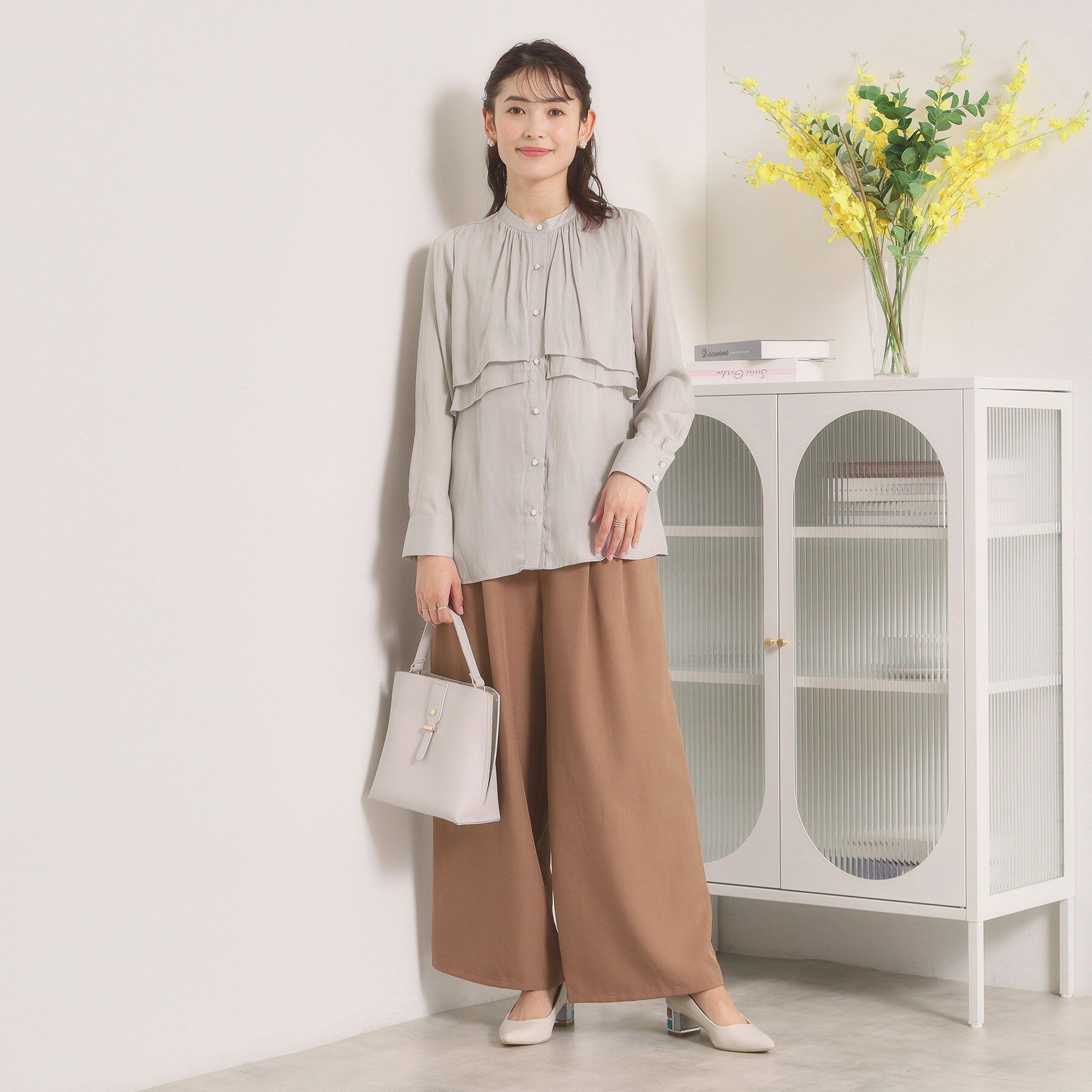 ITS&rsquo;DEMO「【手洗い可】サテンティアードブラウス」|シャツ・ブラウス|